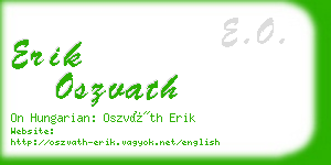 erik oszvath business card